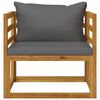 vidaXL Garden Lounge Set Dark grey cushions, wood frame