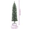 vidaXL Artificial Slim Christmas Tree Green and White 59.06 in