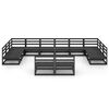 vidaXL Garden Lounge Set Black Solid pinewood 27.6 in x 27.6 in x 26.4 in