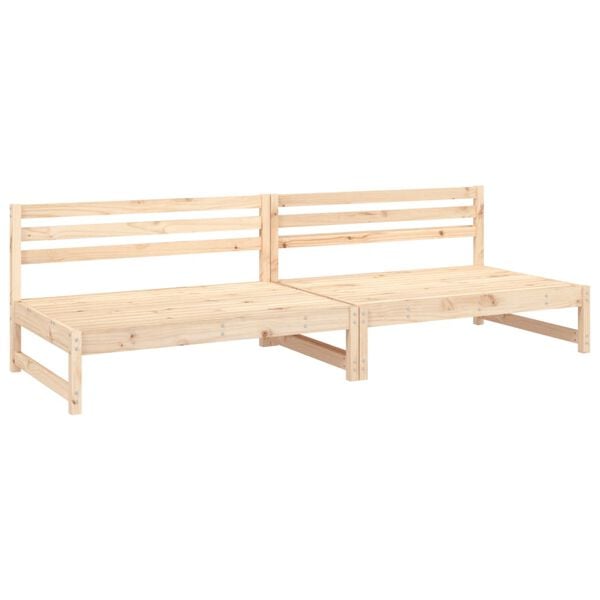 vidaXL Garden Middle Sofa Natural Solid pine wood 48.0 x 33.1 x 27.6 in