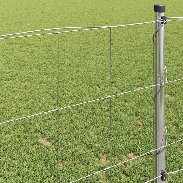 vidaXL Field Fence Silver 164.04 x 3.28 ft Galvanised steel