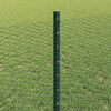 vidaXL Fence with Post Green 2.62 x 32.81 ft Steel and PVC
