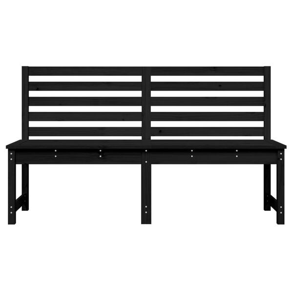 vidaXL Garden Bench Black Solid pine wood Medium Durable Garden Bench