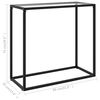 vidaXL Console Table Transparent, Black Toughened Glass, Powder-Coated Steel
