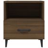 vidaXL Bedside Cabinet Set of 2 Brown Oak Engineered wood, Metal