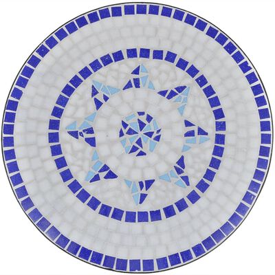 vidaXL Bistro Table Blue and White 23.6" Mosaic