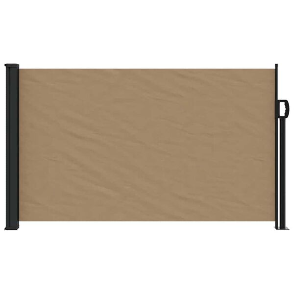 vidaXL Retractable Side Awning Taupe 100% polyester with PU coating Large