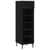vidaXL Shoe Cabinet Black Engineered Wood Compact Shoe Cabinet