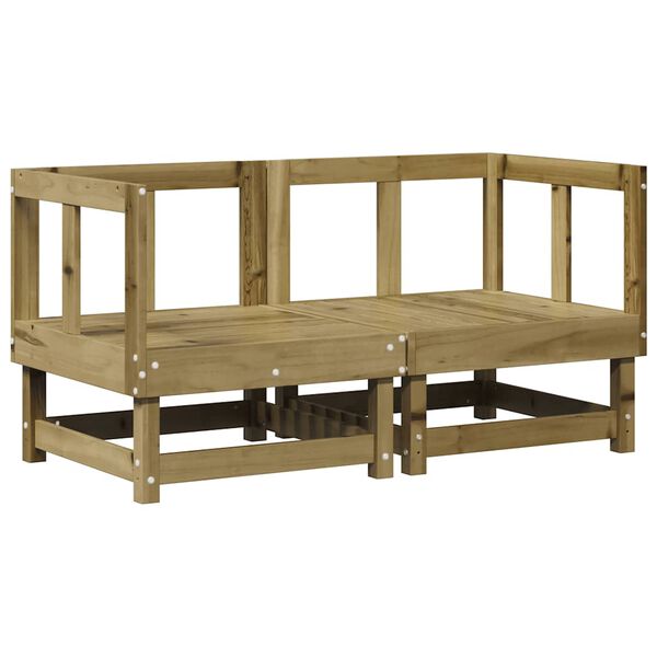 vidaXL Corner Sofa Natural wood Vacuum pressure impregnated pinewood 2 pcs