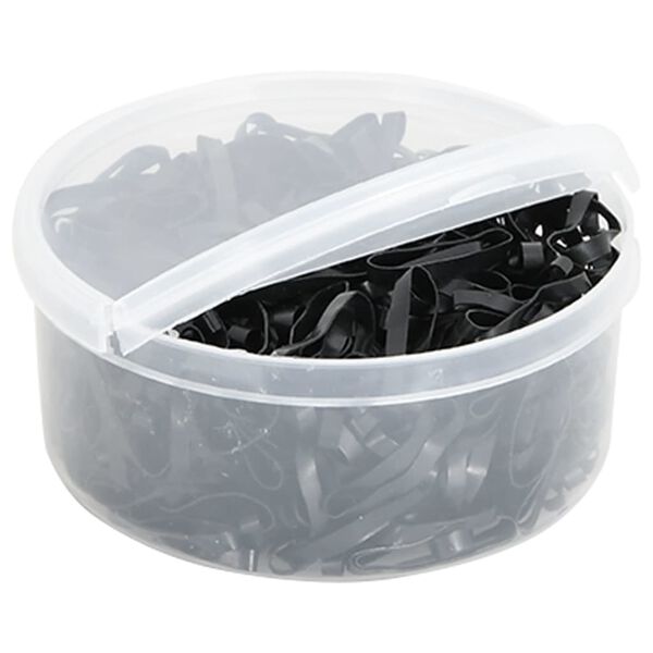 vidaXL Braiding Band Black Silicone 500 pcs Durable Braiding Band