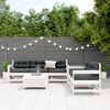 vidaXL 6 Piece Patio Lounge Set with Cushions White Solid Wood Pine