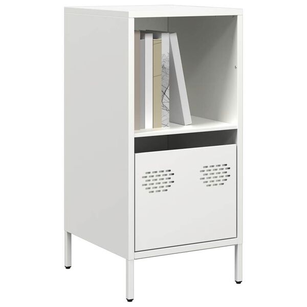 vidaXL Sideboard White Cold-rolled Steel 13.8x15.4x28.9 in Sideboard