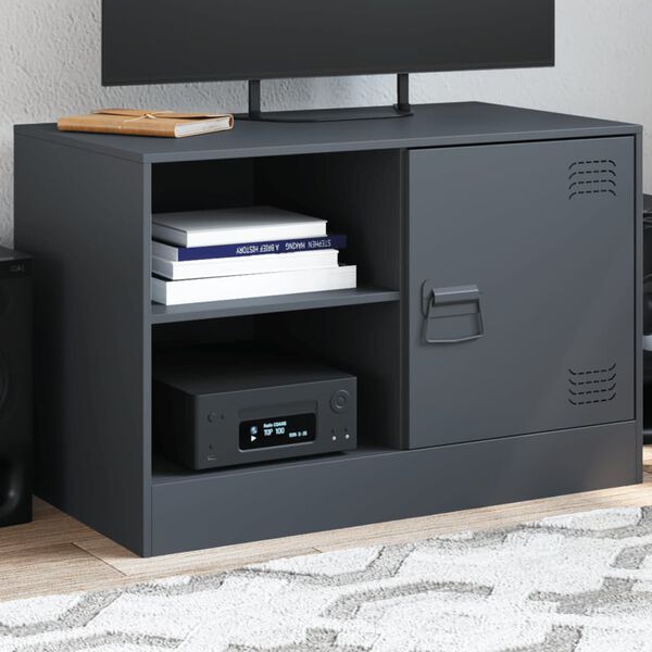 vidaXL TV Cabinet Anthracite Cold-rolled steel Medium TV Cabinet