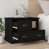 vidaXL Bedside Cabinet Black Engineered wood 23.6 x 15.4 x 17.7 in