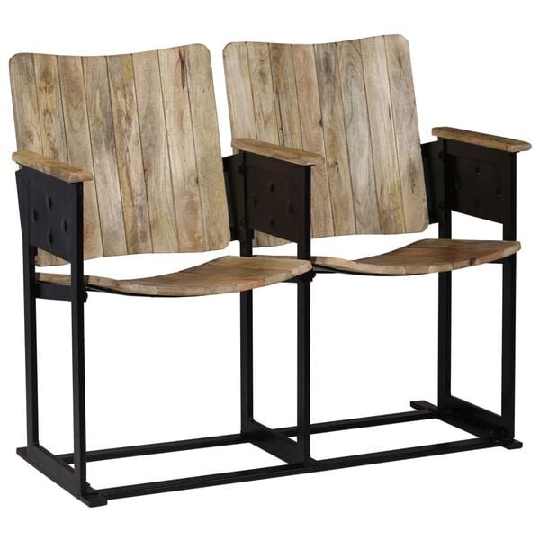 vidaXL Bench Mango Wood Solid mango wood, Steel Medium Ergonomic Bench