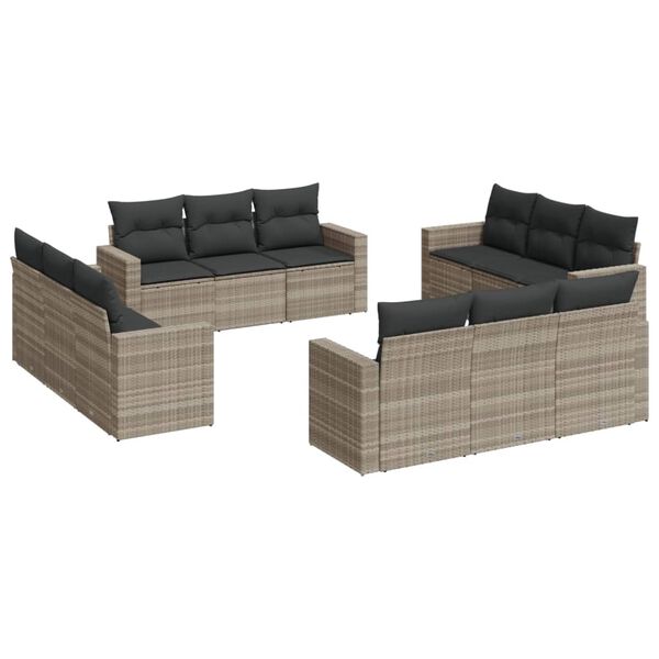 vidaXL Garden Sofa Set Light grey, Dark grey