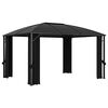 vidaXL Gazebo with Curtains 157.5"x118.1"x104.3" Anthracite