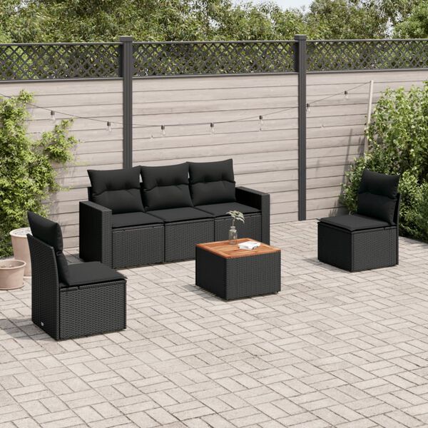 vidaXL Garden Sofa Set Black and Brown