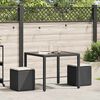 vidaXL Patio Stools with Cushions 2 pcs Black 15.7x15.7x16.9" Poly Rattan
