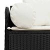 vidaXL Garden Sofa Black PE Rattan, Powder-Coated Steel 3-Seater