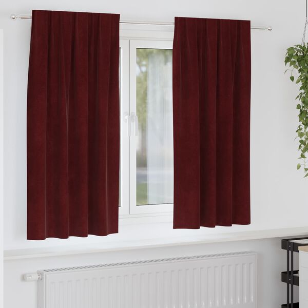 vidaXL Blackout Curtains 2 pcs Wine Red 55.12 x 68.90 in Velvet