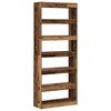 vidaXL Book Cabinet Old Wood 31.50 x 11.81 x 77.95 in Engineered Wood