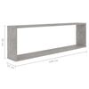 vidaXL Wall Shelf Set of 2 Concrete grey Engineered wood