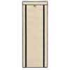 vidaXL Shoe Cabinet Cream Powder-coated tubes and non-woven fabric Tall