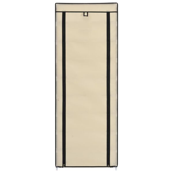 vidaXL Shoe Cabinet Cream Powder-coated tubes and non-woven fabric Tall
