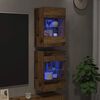 vidaXL TV Wall Cabinet Set of 2 Old wood Engineered wood and glass