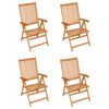 vidaXL Garden Chair Set of 4 Taupe Smooth Teak Wood