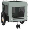 vidaXL Pet Bike Trailer Grey and Black Oxford fabric, iron, PVC Small