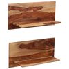vidaXL Wall Shelf Set of 2 Natural wood color Solid Acacia wood Medium