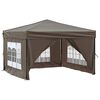 vidaXL Party Tent Taupe 210D oxford fabric with silver coating 10 x 10 ft