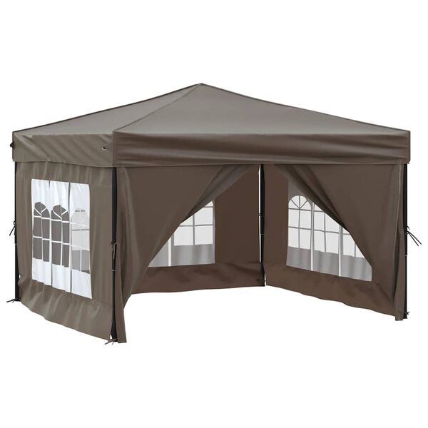 vidaXL Party Tent Taupe 210D oxford fabric with silver coating 10 x 10 ft