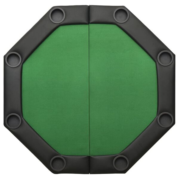 vidaXL Poker Table Green Engineered wood, felt, artificial leather, steel