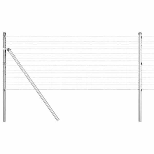 vidaXL Fence with Posts Silver 2.6'x 32.8'Steel