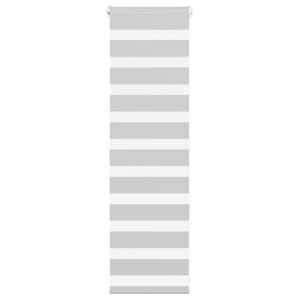 vidaXL Zebra Blind Light grey 100% polyester, aluminum 15.7 x 39.4 in