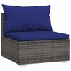 vidaXL Garden Lounge Set Grey PE rattan, Powder-Coated Steel, Plastic