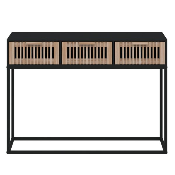 vidaXL Console Table Black Engineered wood, iron Narrow Console Table