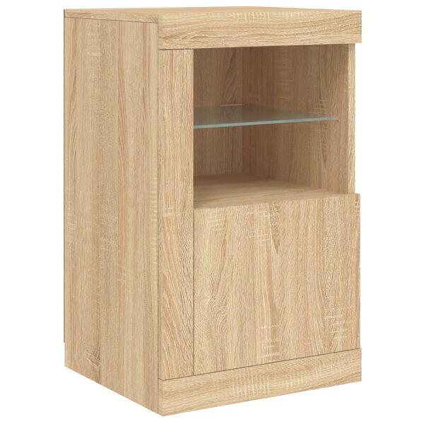 vidaXL Side Cabinet Sonoma oak Engineered wood, glass Compact