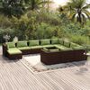 vidaXL Garden Lounge Set Brown Poly Rattan Large Modular