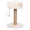 vidaXL Cat Tree Beige Flakeboard, Seagrass, Plush, Jute Compact