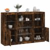 vidaXL Sideboard Set of 3 Smoked Oak Engineered Wood, Glass Medium