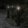 vidaXL Outdoor Floor Lamp Set of 3 Black Stainless steel 24 in high
