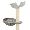vidaXL Cat Tree Gray Particle board frame, soft plush, sisal rope 41.3 in