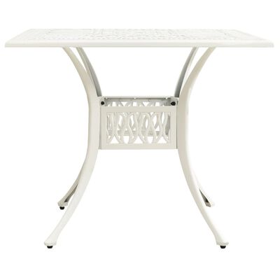 vidaXL Patio Table White 35.4"x35.4"x28.7" Cast Aluminum