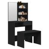 vidaXL Dressing Table Set Black Engineered wood Medium