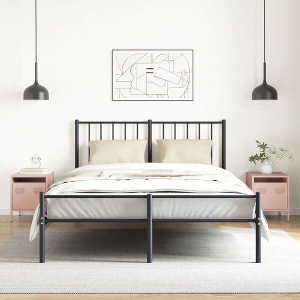 vidaXL Bedside Cabinet Set of 2 Pink Cold-rolled steel 13.8x15.4x17.1 in