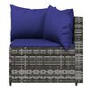 vidaXL Patio Corner Sofa Gray, Dark Blue